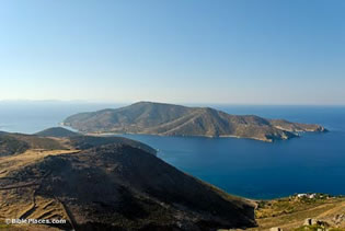 Patmos view of island south from Mount Elijah